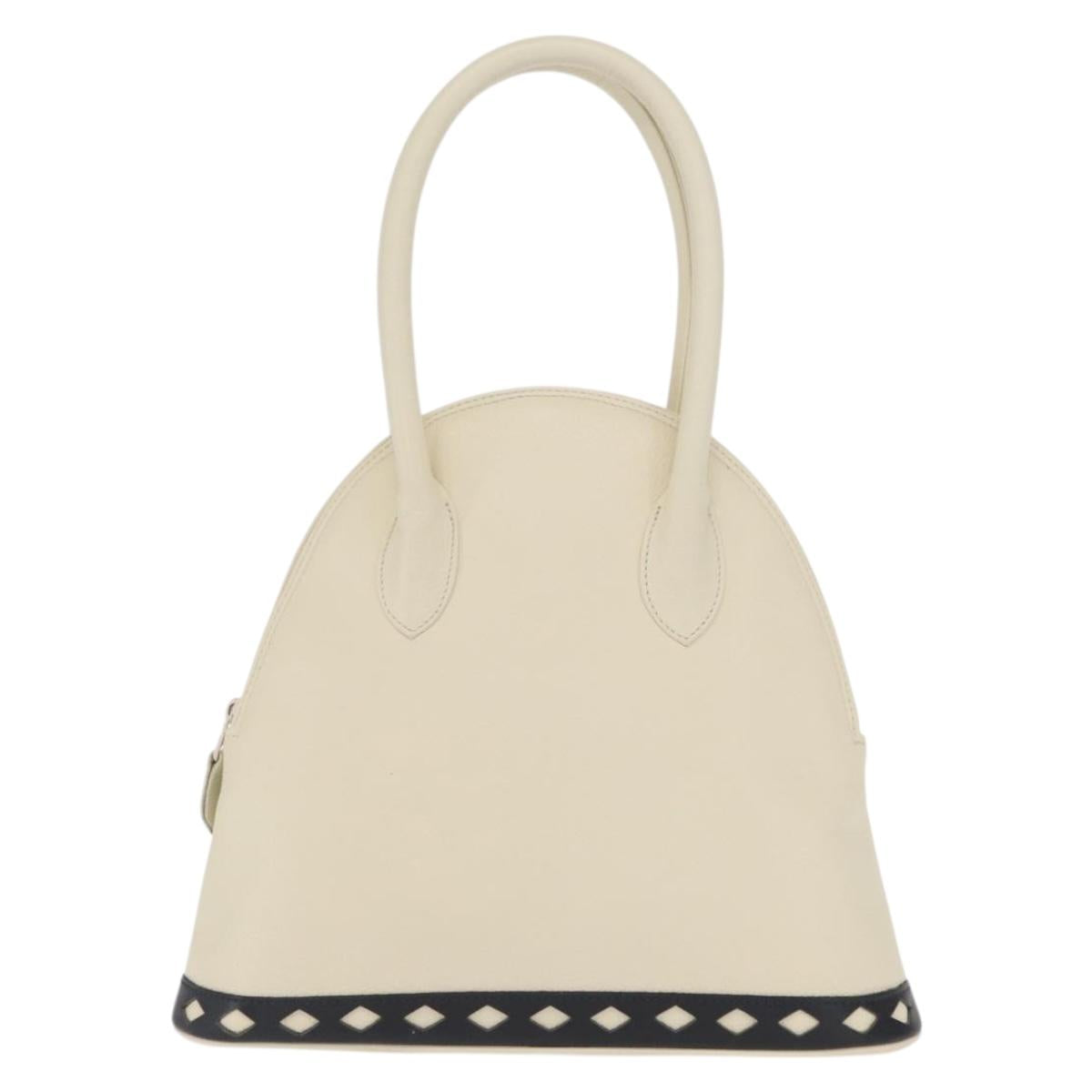 SAINT LAURENT Hand Bag Leather White Auth 169261V