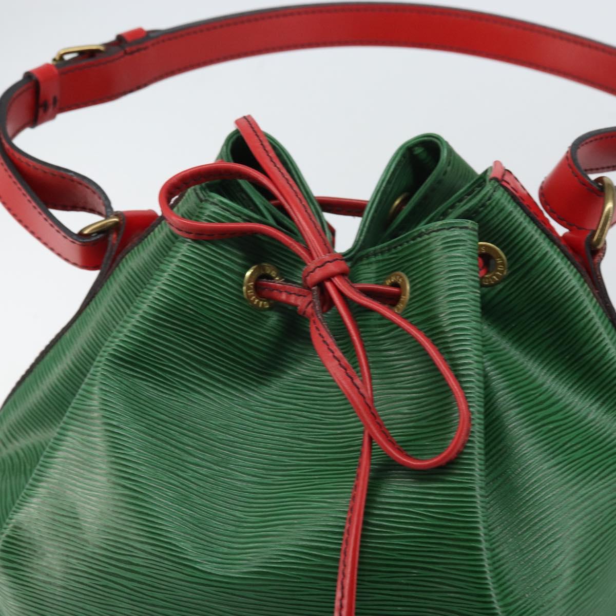 LOUIS VUITTON Epi Petit Noe Shoulder Bag Bicolor Green Red M44147 Auth 169262