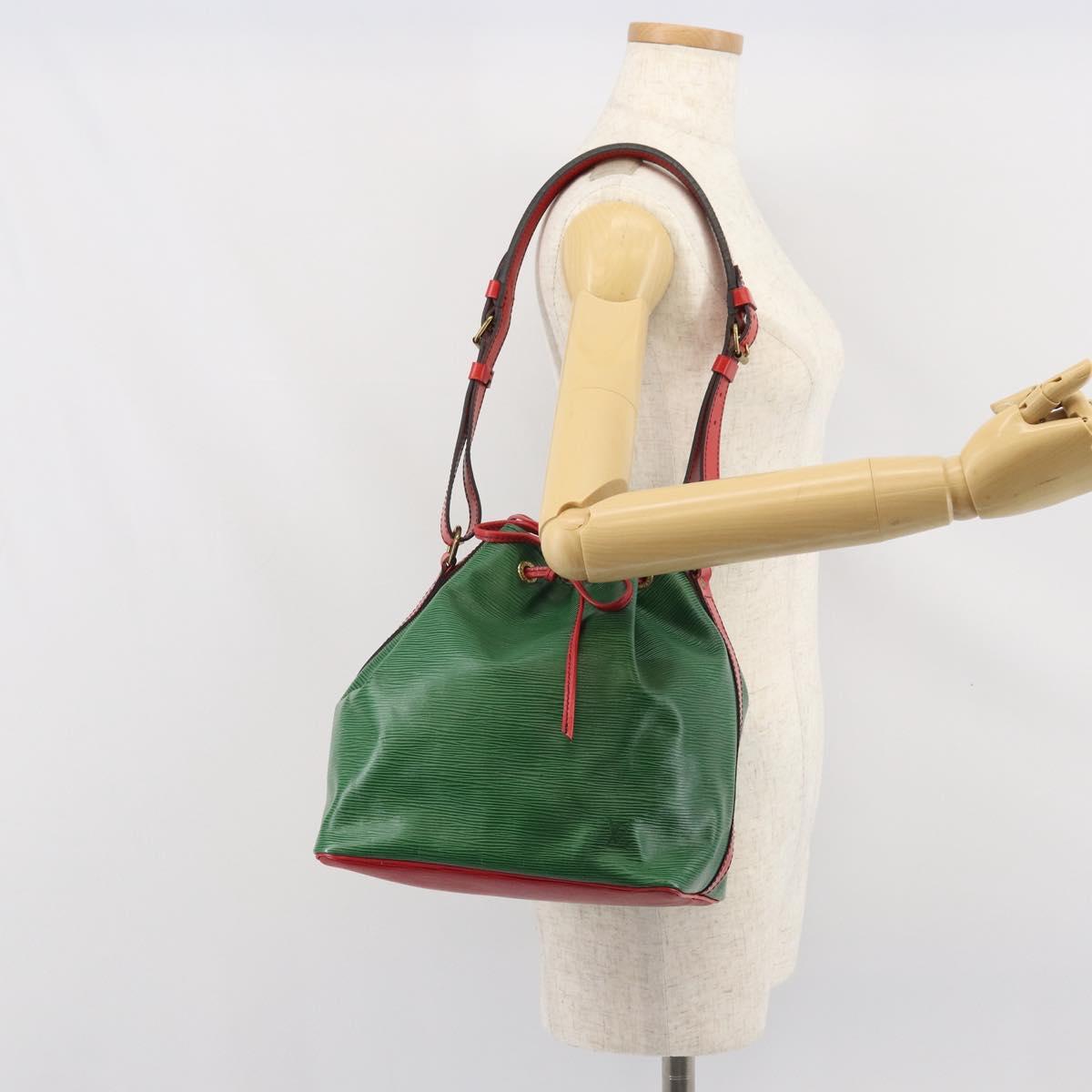 LOUIS VUITTON Epi Petit Noe Shoulder Bag Bicolor Green Red M44147 Auth 169262