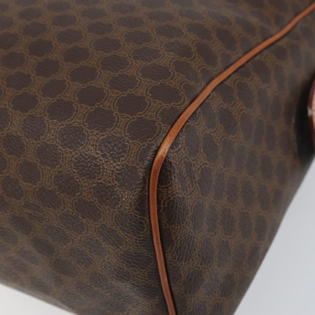 CELINE Macadam Canvas Hand Bag PVC Beige Gold Auth 169281V