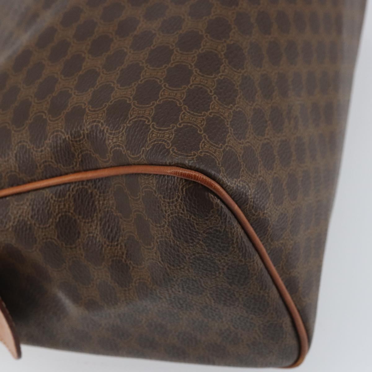 CELINE Macadam Canvas Hand Bag PVC Beige Gold Auth 169281V