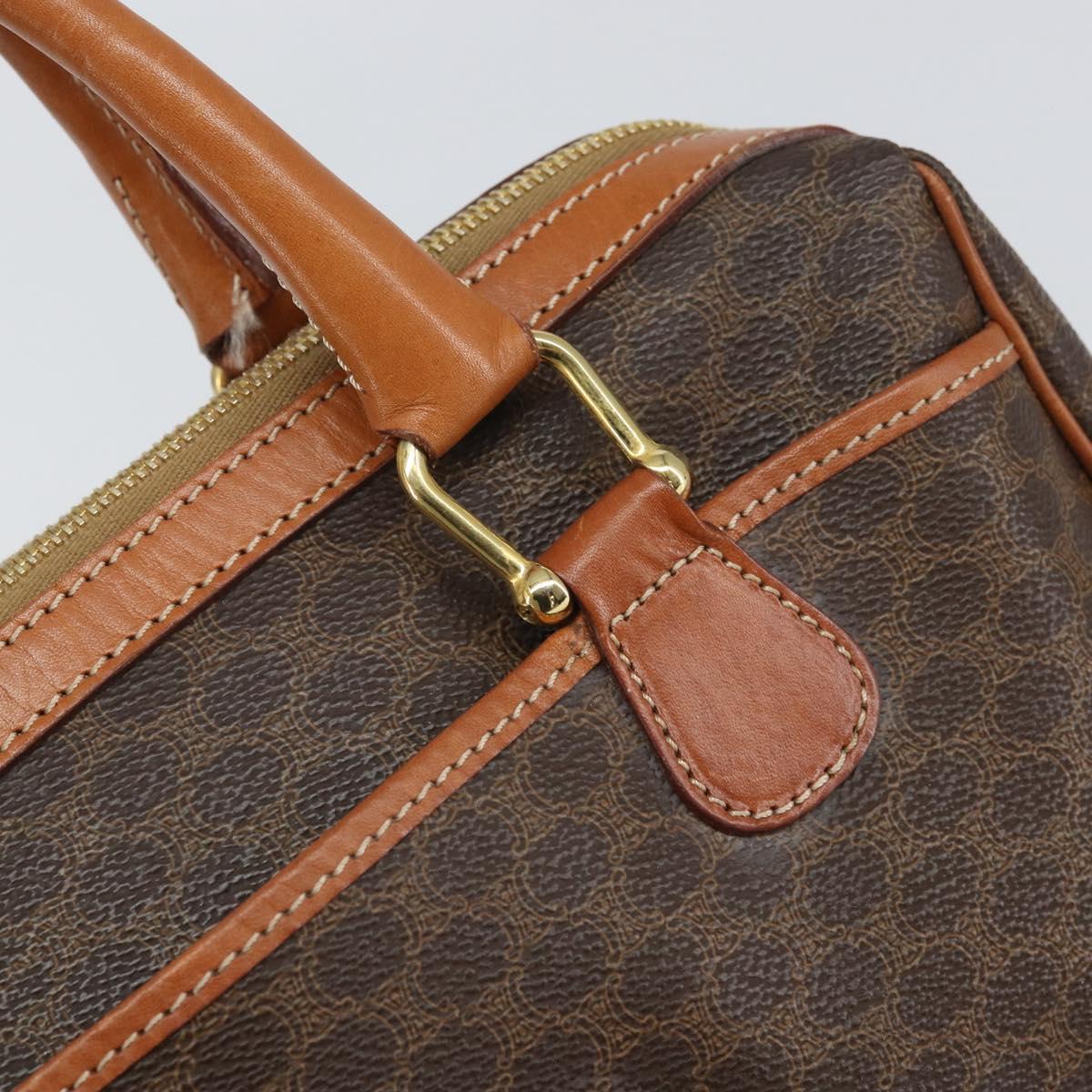 CELINE Macadam Canvas Hand Bag PVC Beige Gold Auth 169281V