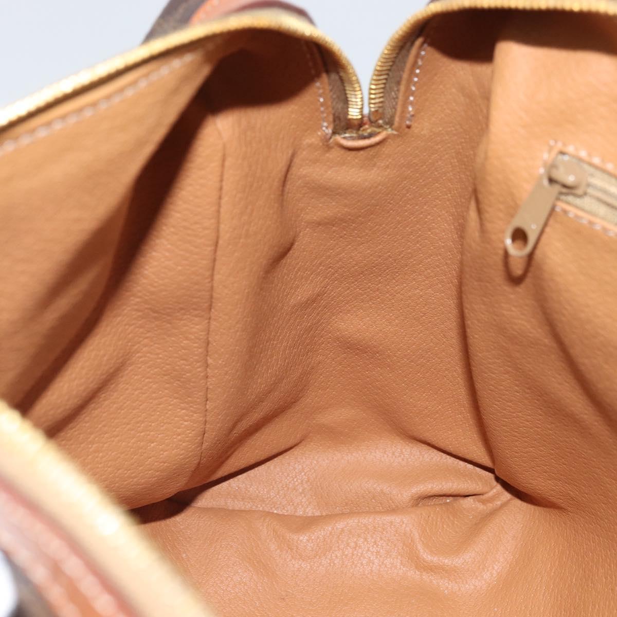 CELINE Macadam Canvas Hand Bag PVC Beige Gold Auth 169281V