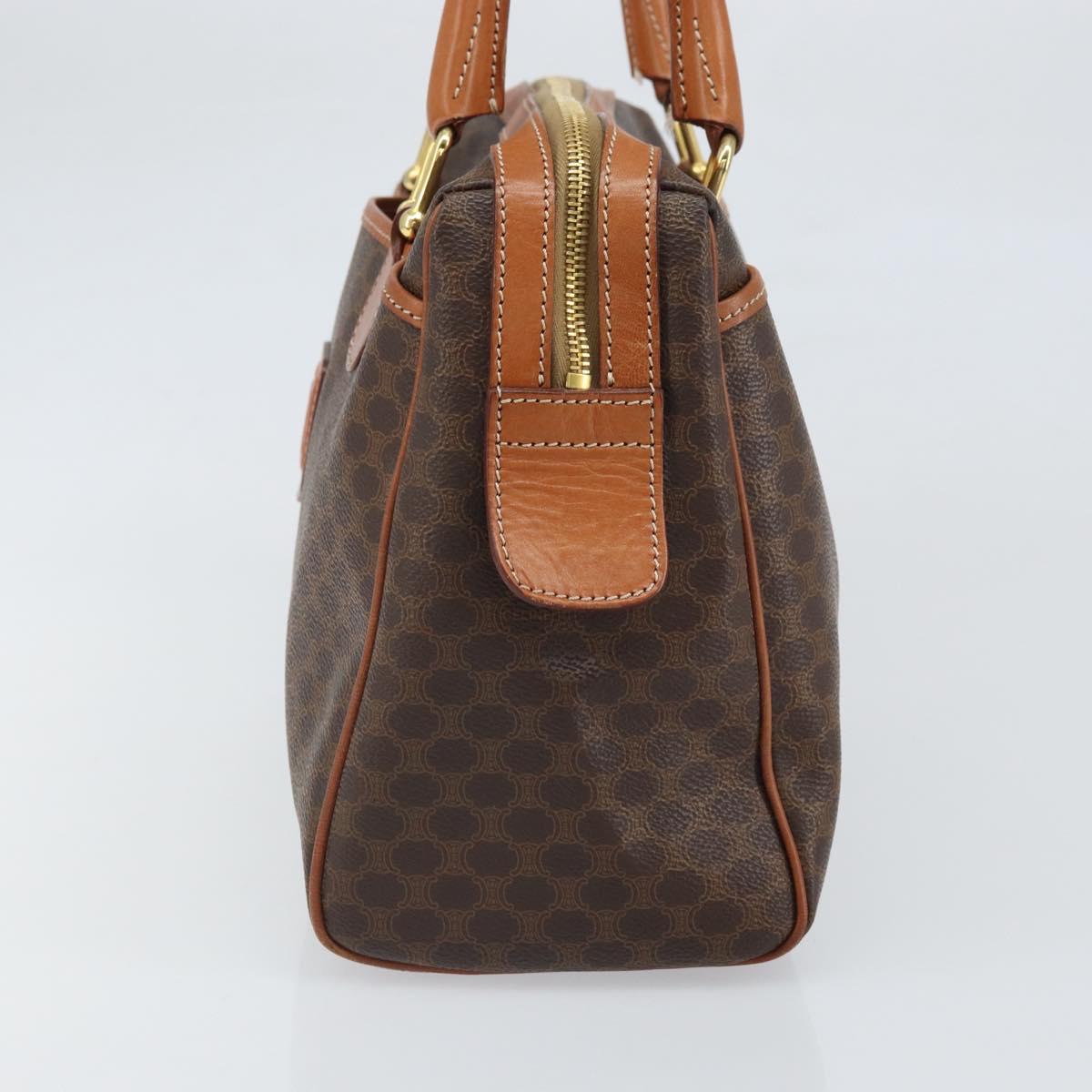 CELINE Macadam Canvas Hand Bag PVC Beige Gold Auth 169281V