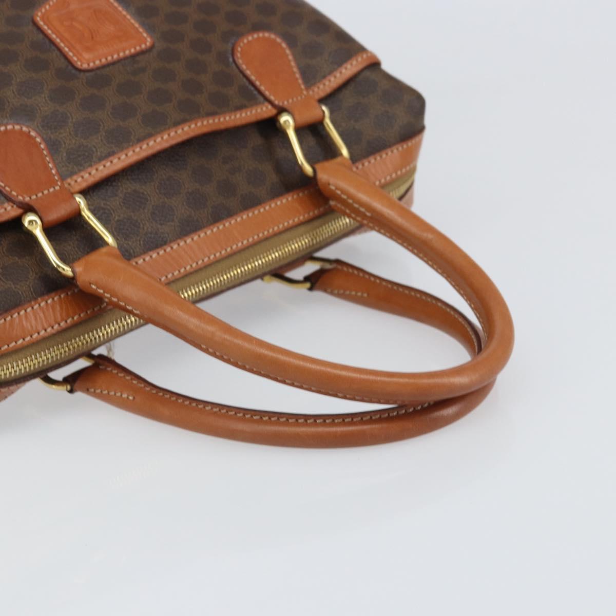 CELINE Macadam Canvas Hand Bag PVC Beige Gold Auth 169281V