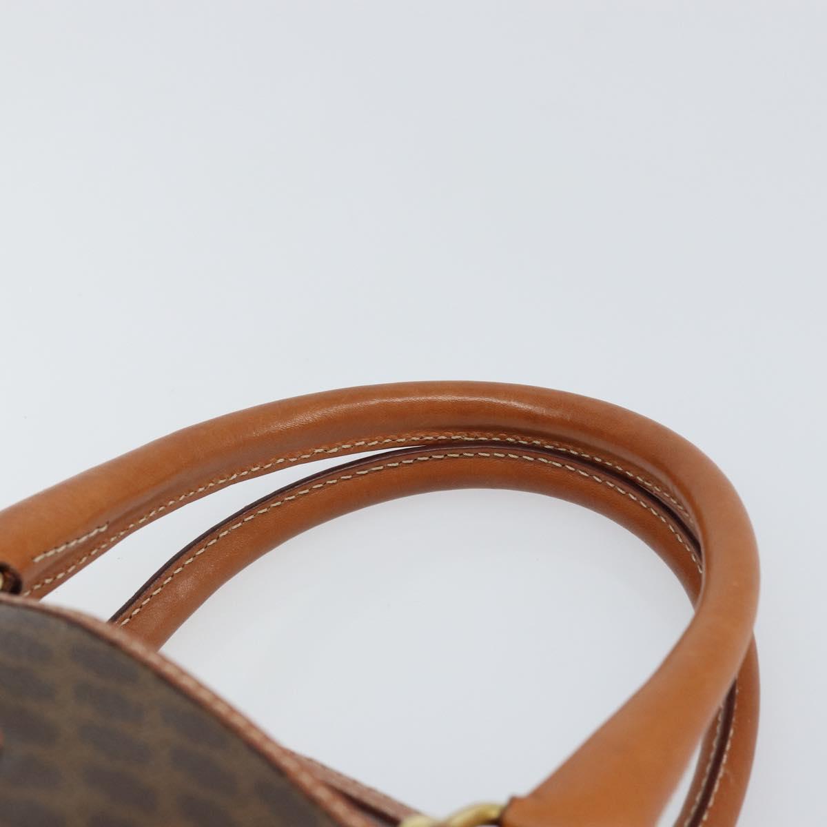 CELINE Macadam Canvas Hand Bag PVC Beige Gold Auth 169281V