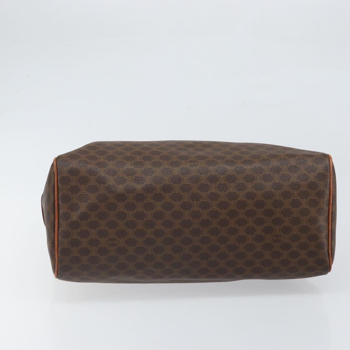 CELINE Macadam Canvas Hand Bag PVC Beige Gold Auth 169281V