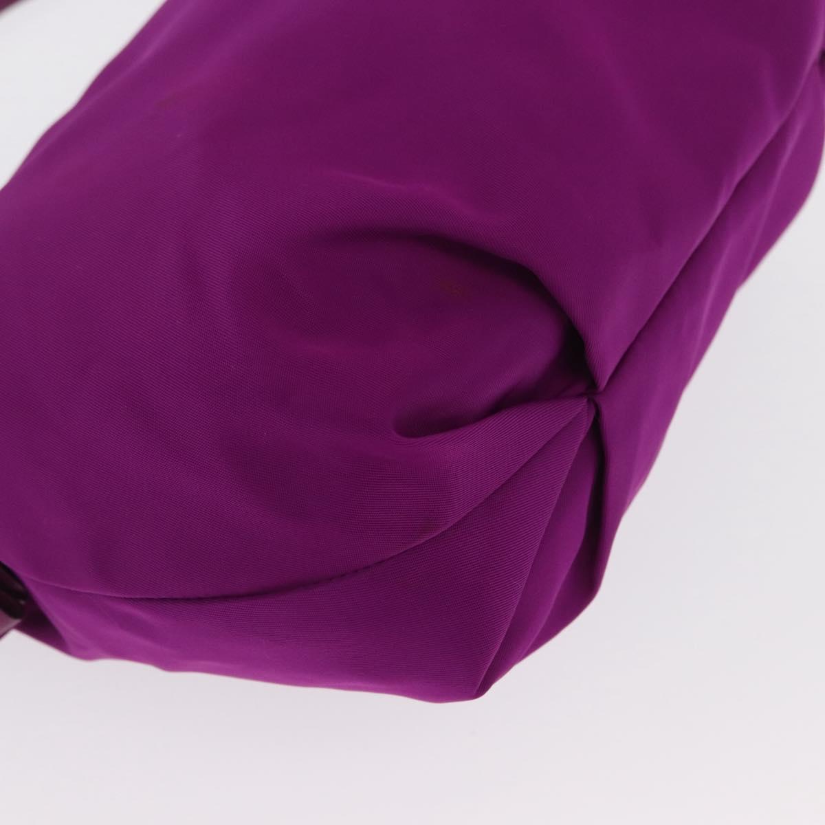 Salvatore Ferragamo Hand Pouch Nylon Purple Gold Auth 169291V