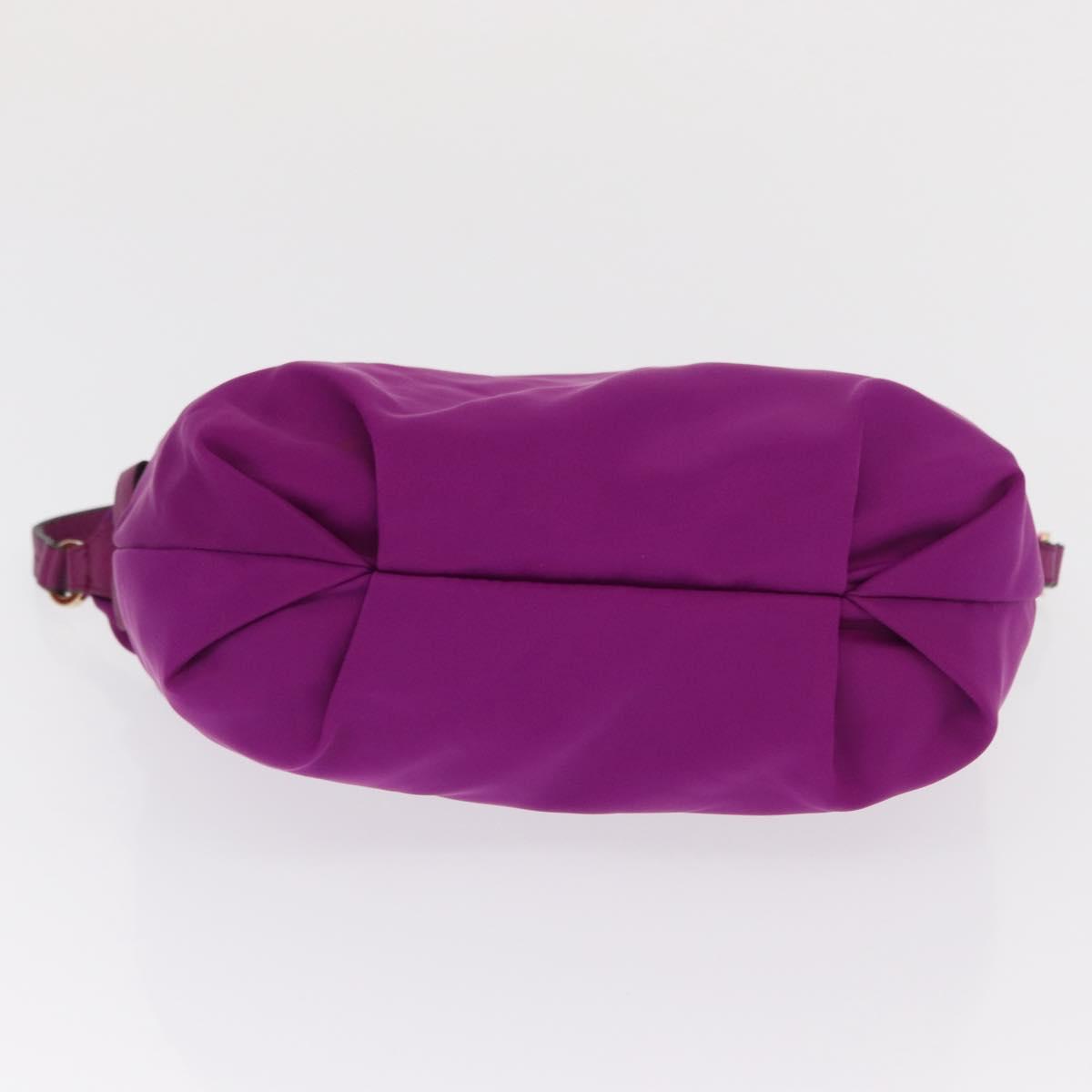 Salvatore Ferragamo Hand Pouch Nylon Purple Gold Auth 169291V