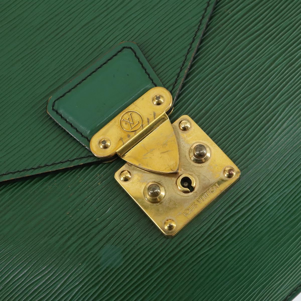 LOUIS VUITTON Epi Serviette Conseiller Briefcase Green M54424 LV Auth 169292
