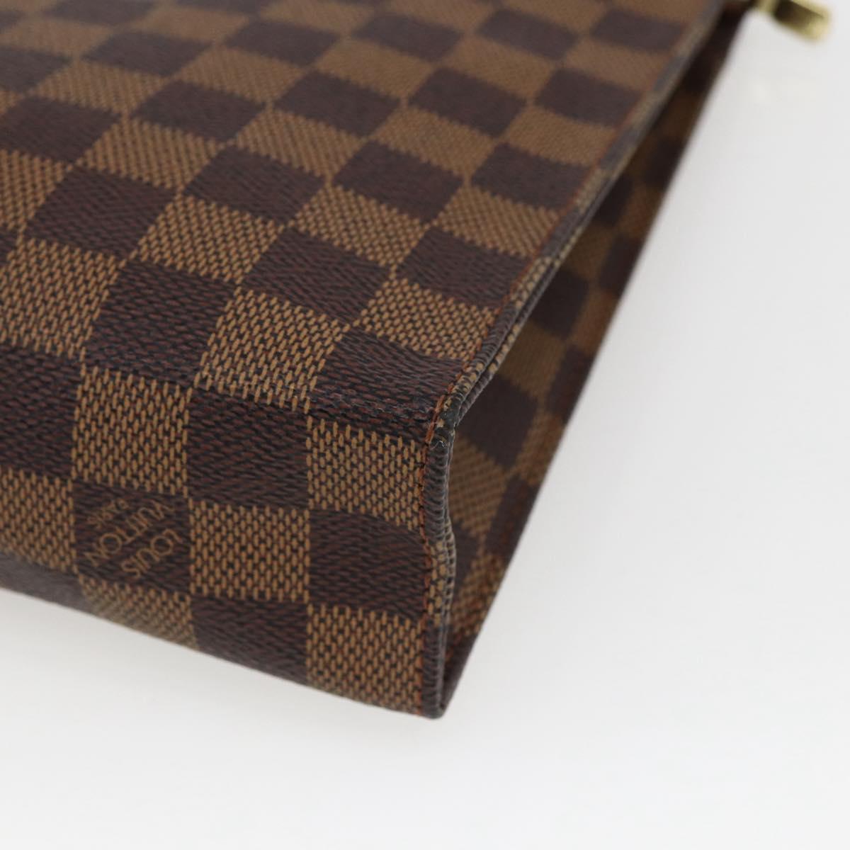 LOUIS VUITTON Damier Ebene Poche Toilette 26 Pouch N47543 LV Auth 169310