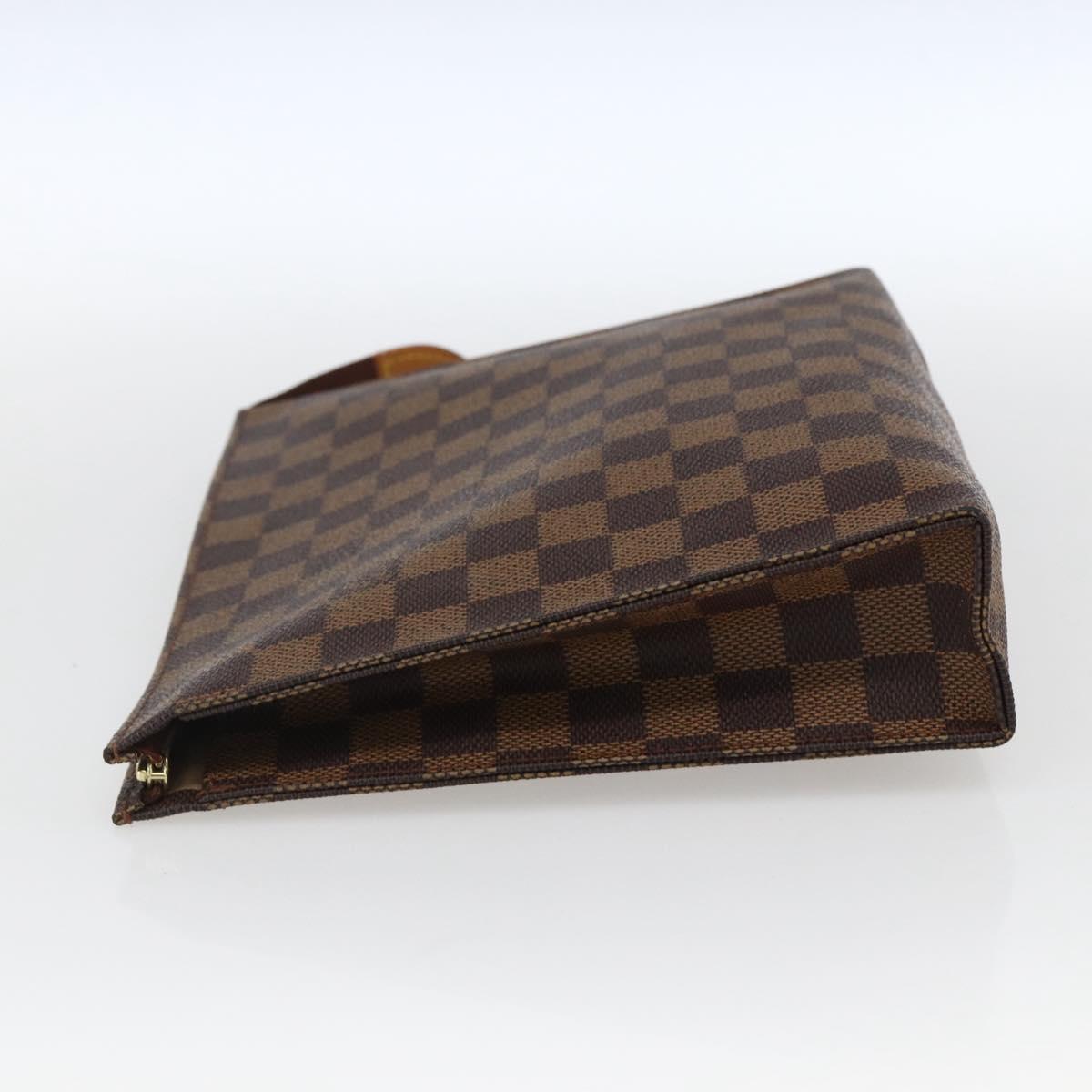LOUIS VUITTON Damier Ebene Poche Toilette 26 Pouch N47543 LV Auth 169310