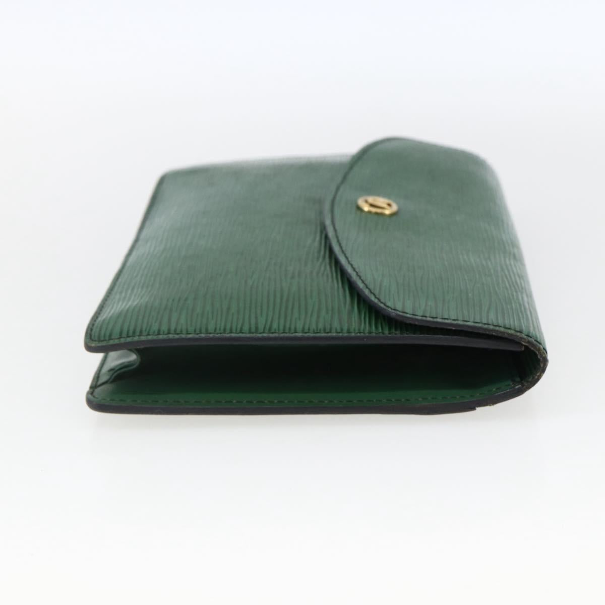 LOUIS VUITTON Epi Montaigne 23 Clutch Bag Green M52664 LV Auth 169311