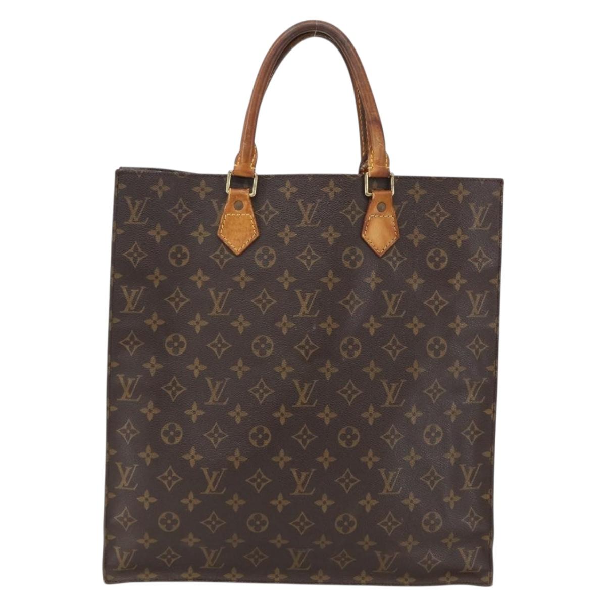 LOUIS VUITTON Monogram Sac Plat Hand Bag M51140 LV Auth 169321
