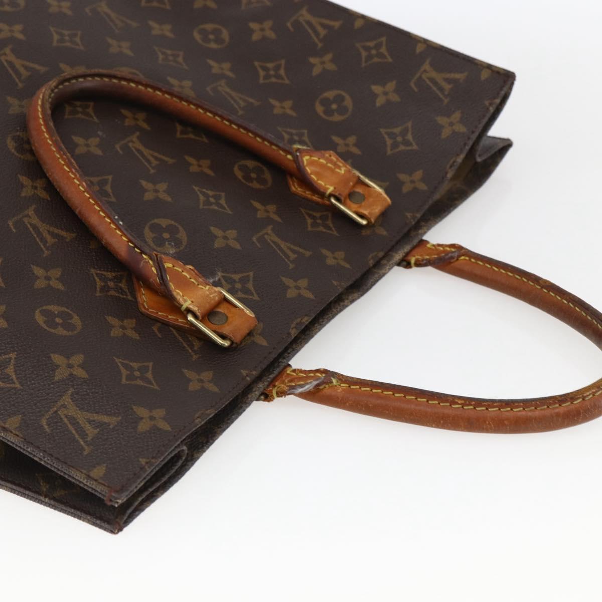 LOUIS VUITTON Monogram Sac Plat Hand Bag M51140 LV Auth 169321