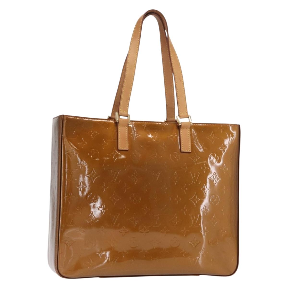 LOUIS VUITTON Monogram Vernis Columbus Tote Bag Bronze M91134 LV Auth 169337