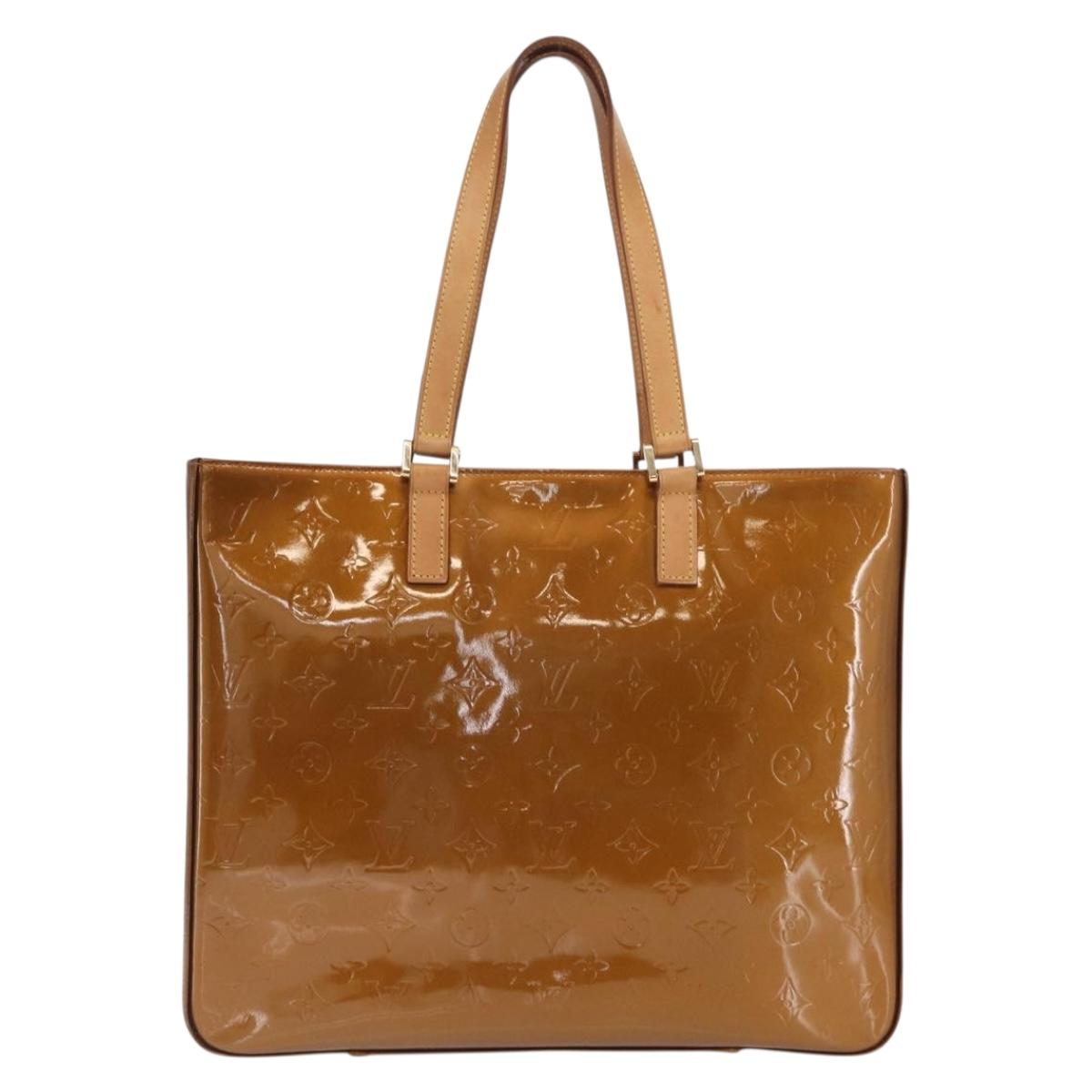 LOUIS VUITTON Monogram Vernis Columbus Tote Bag Bronze M91134 LV Auth 169337