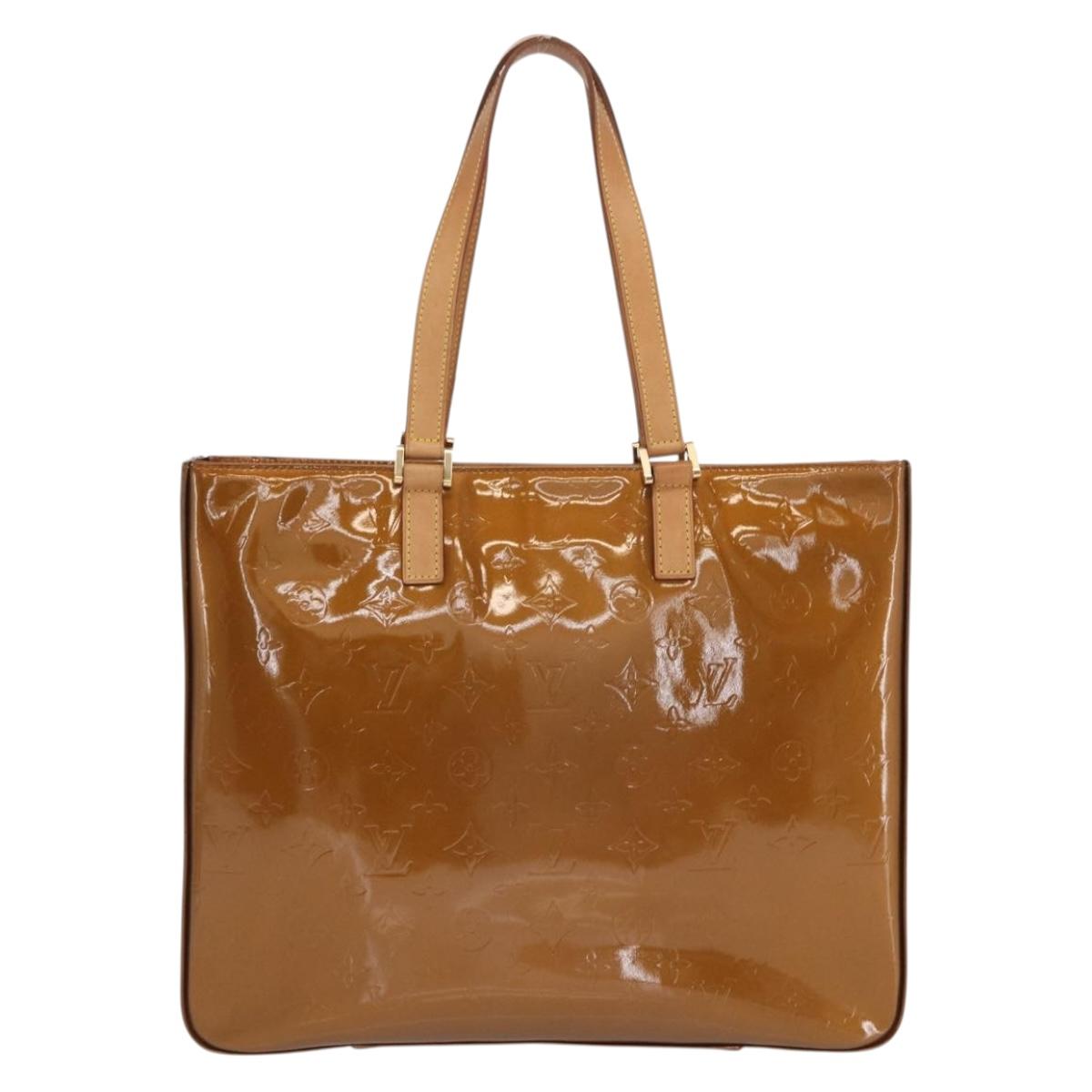 LOUIS VUITTON Monogram Vernis Columbus Tote Bag Bronze M91134 LV Auth 169337