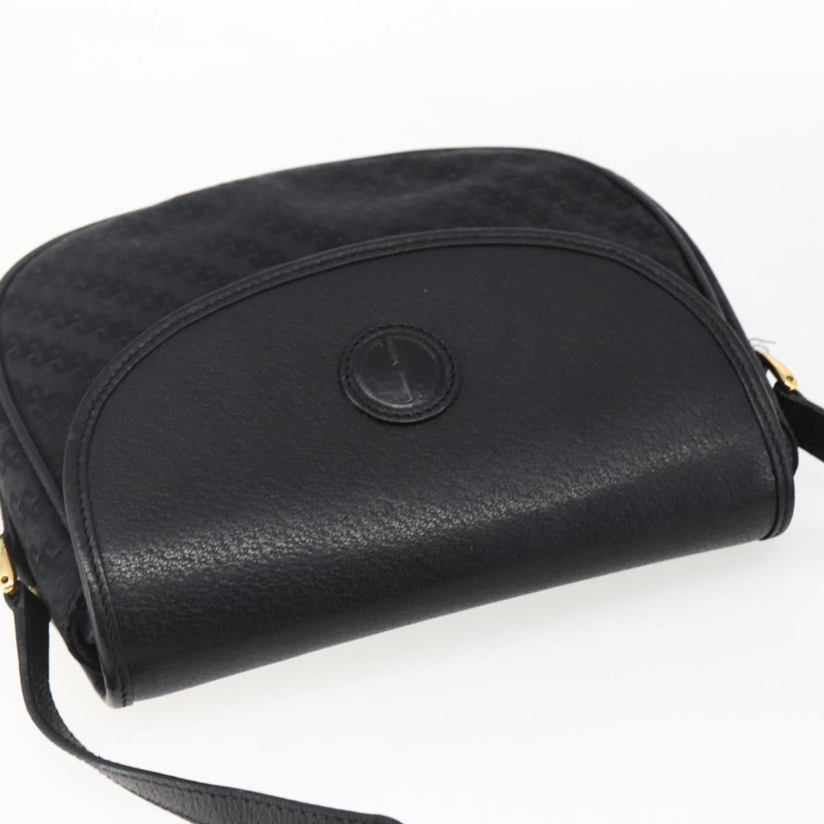 GUCCI Shoulder Bag Canvas Black Gold 007 115 0074 Auth 169374