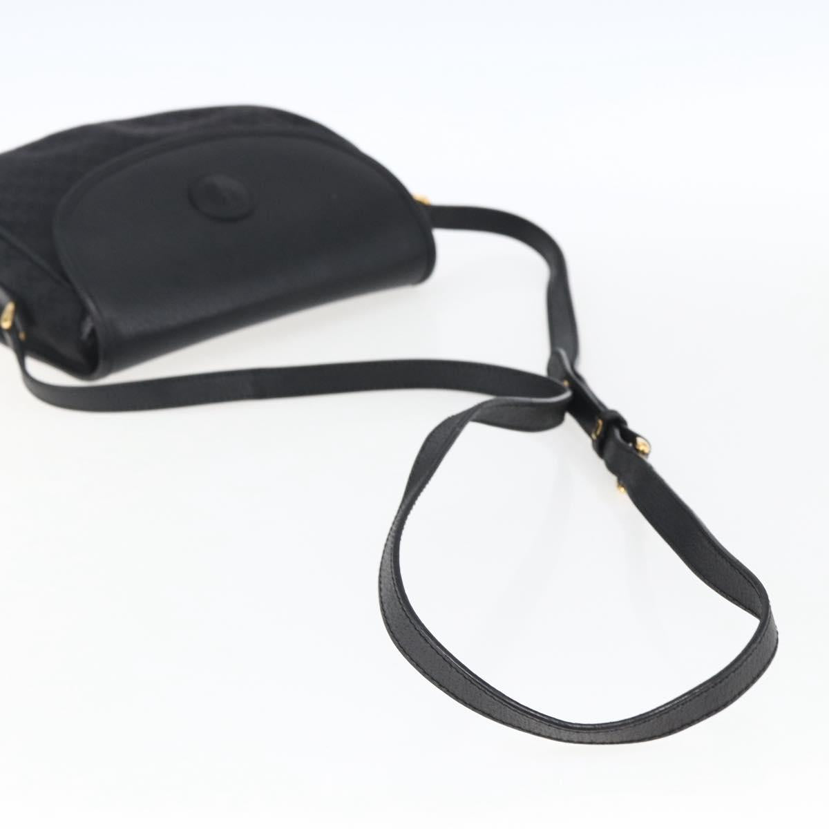 GUCCI Shoulder Bag Canvas Black Gold 007 115 0074 Auth 169374