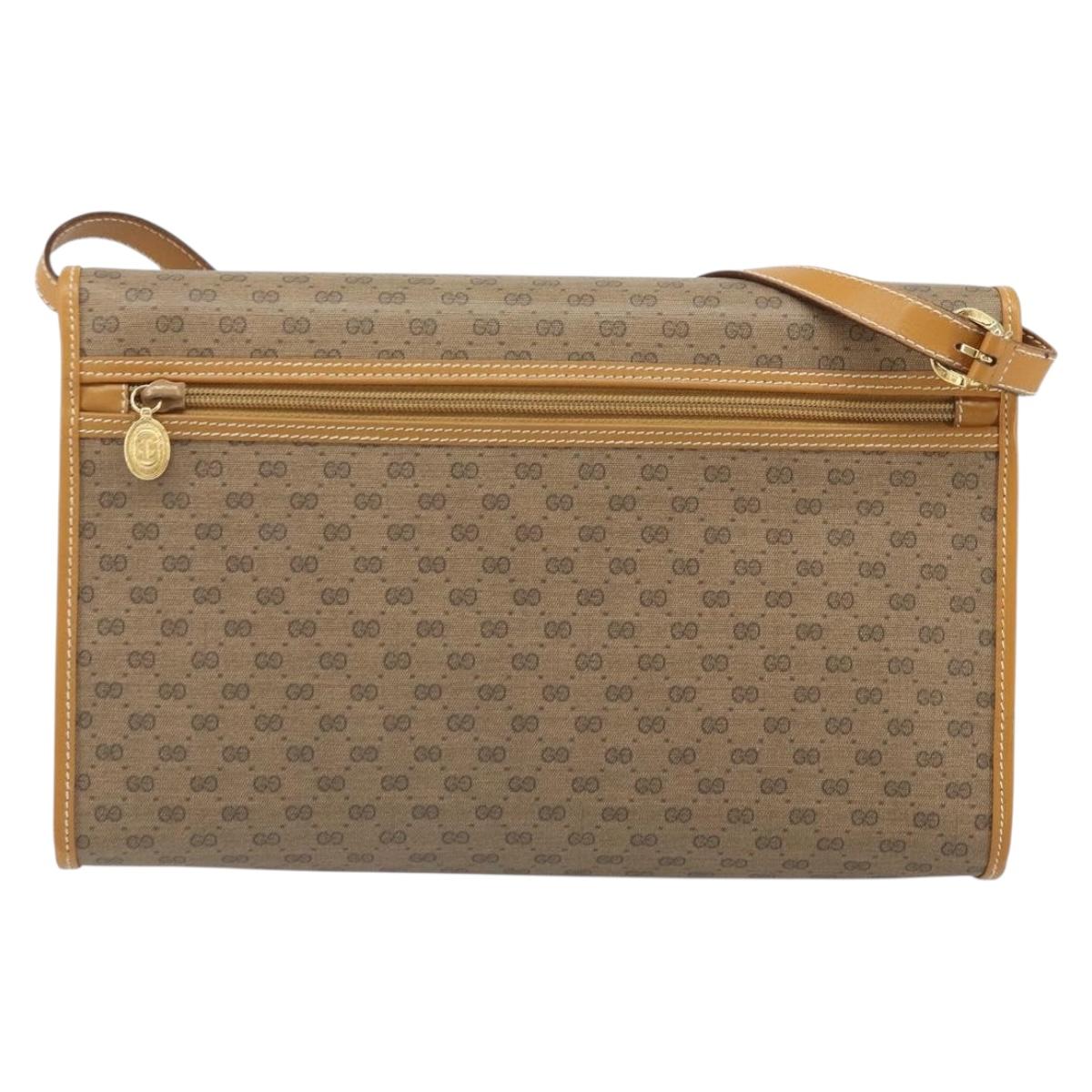 GUCCI Micro GG Supreme Shoulder Bag PVC Beige Gold 004 58 0264 Auth 169375