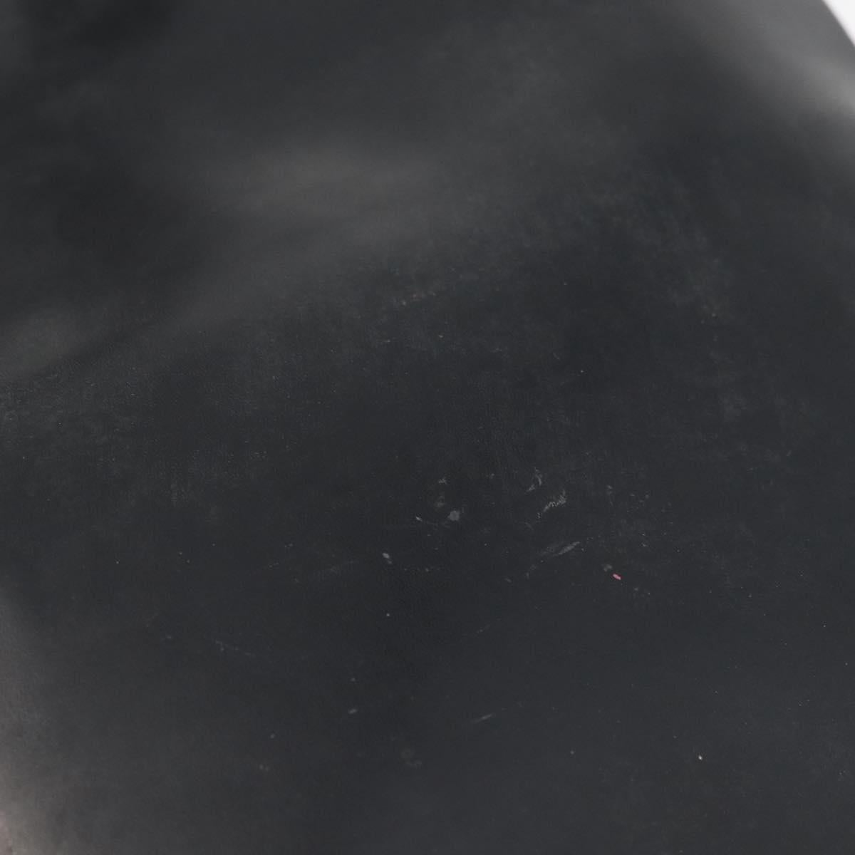 PRADA Hand Bag Leather Black Silver Auth 169378