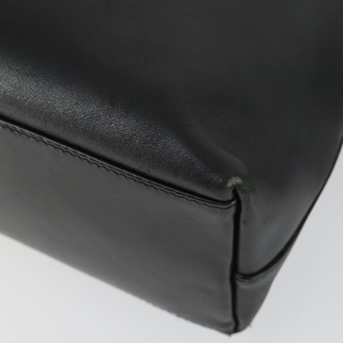 GUCCI Bamboo Shoulder Bag Leather Black Gold 001 2113 1880 Auth 169379