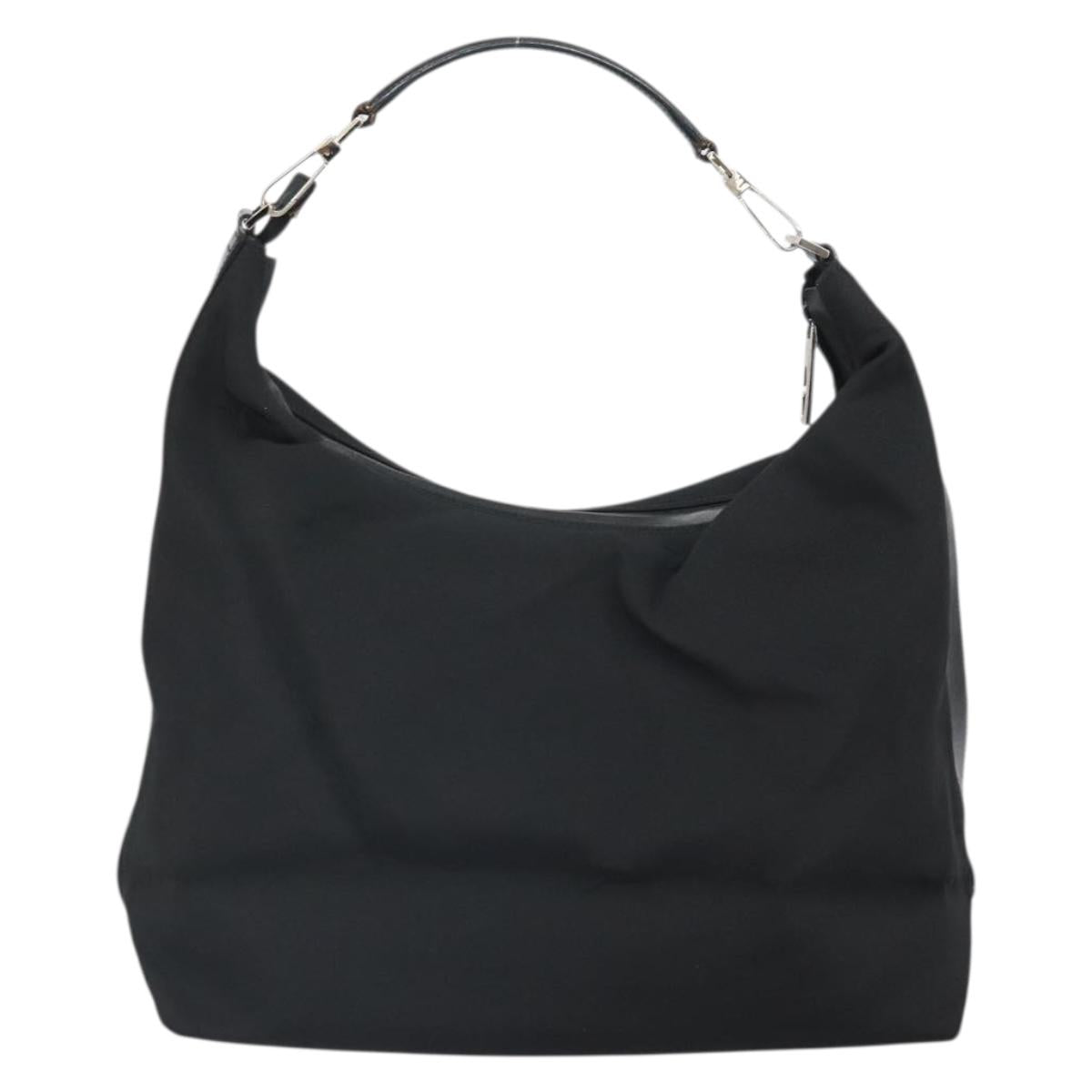 GUCCI Shoulder Bag Nylon Black Silver 001 1955 Auth 169381