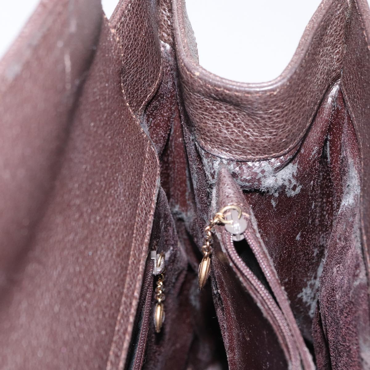 GUCCI Bamboo Hand Bag Suede Brown Gold 002 1095 0260 Auth 169383