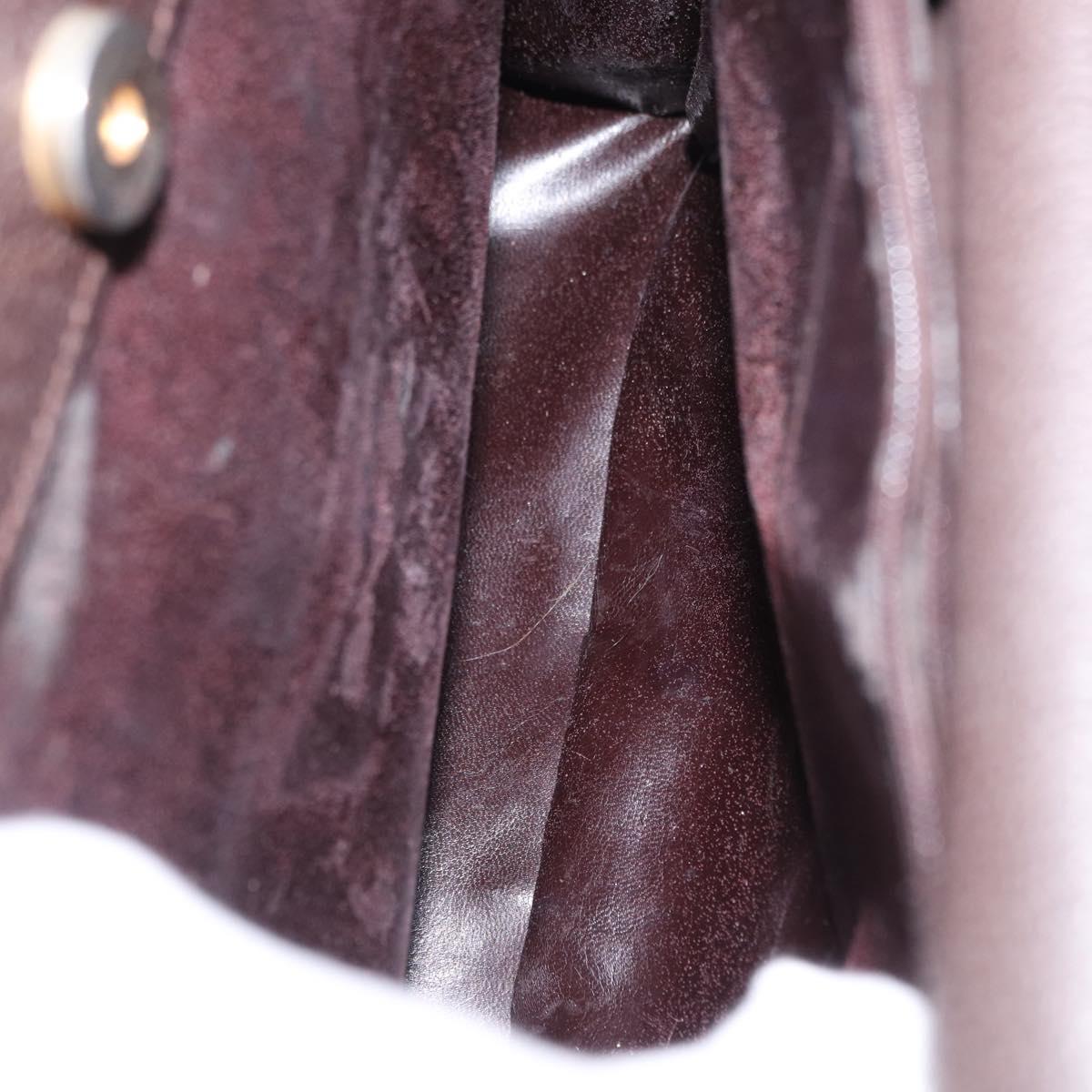 GUCCI Bamboo Hand Bag Suede Brown Gold 002 1095 0260 Auth 169383