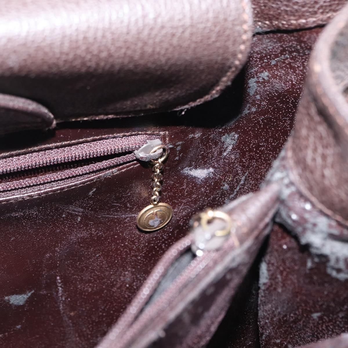 GUCCI Bamboo Hand Bag Suede Brown Gold 002 1095 0260 Auth 169383