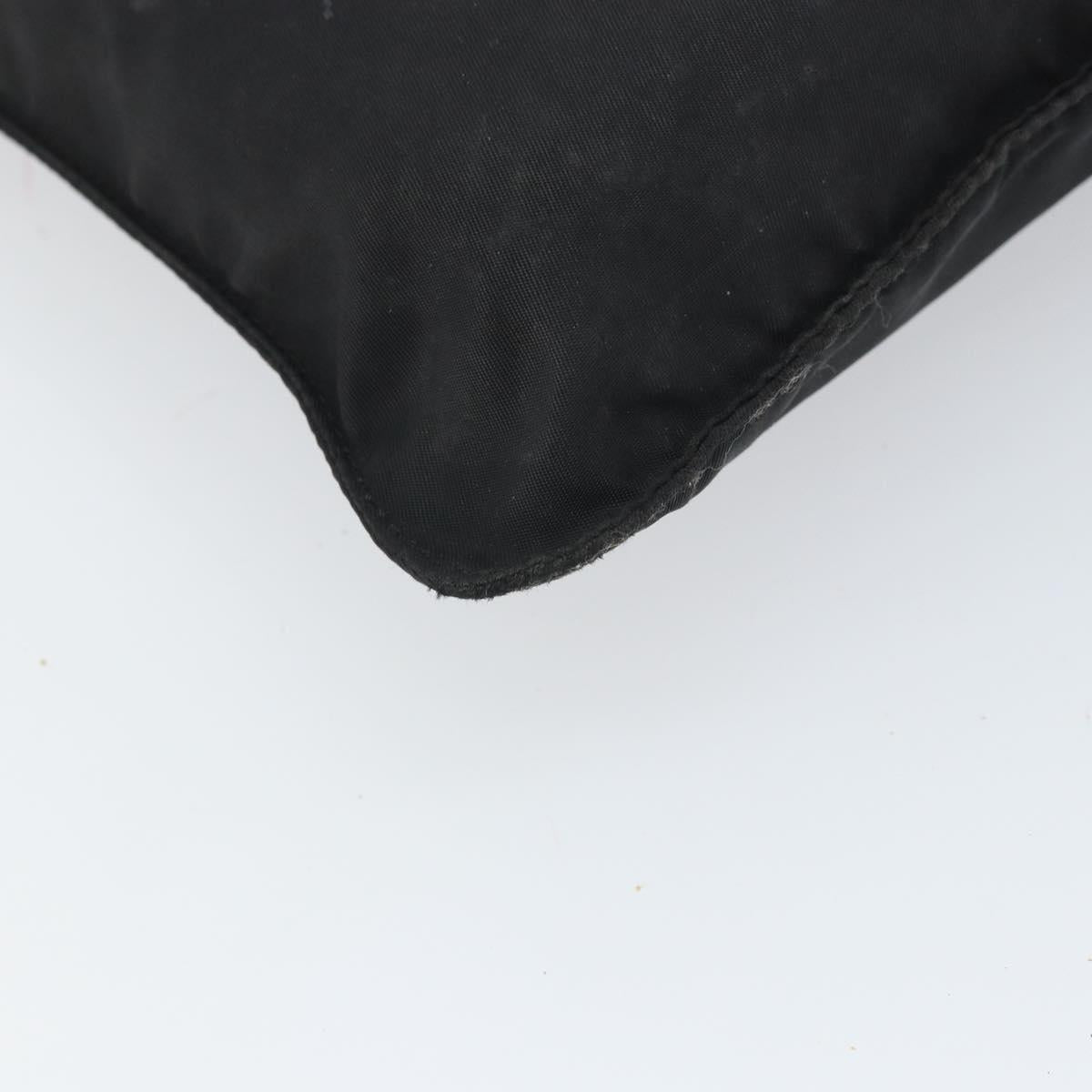 PRADA Shoulder Bag Nylon Black Silver Auth 169384