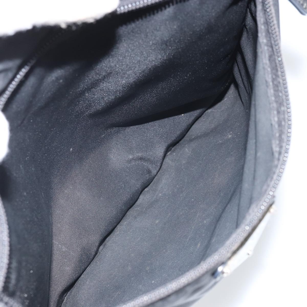 PRADA Shoulder Bag Nylon Black Silver Auth 169384