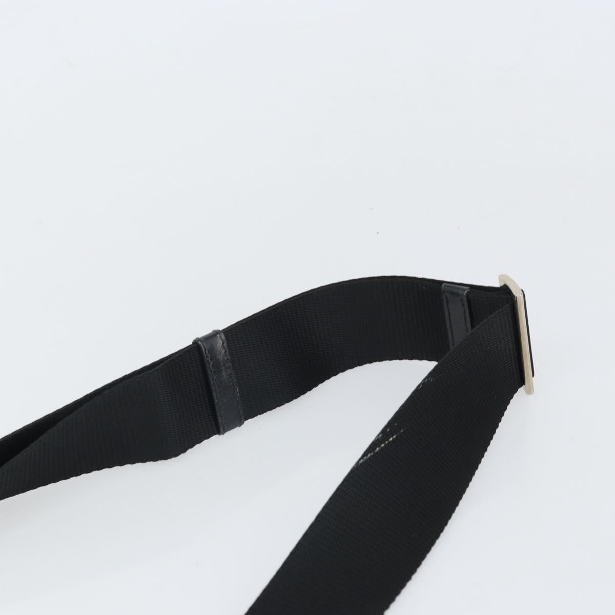 PRADA Shoulder Bag Nylon Black Silver Auth 169384