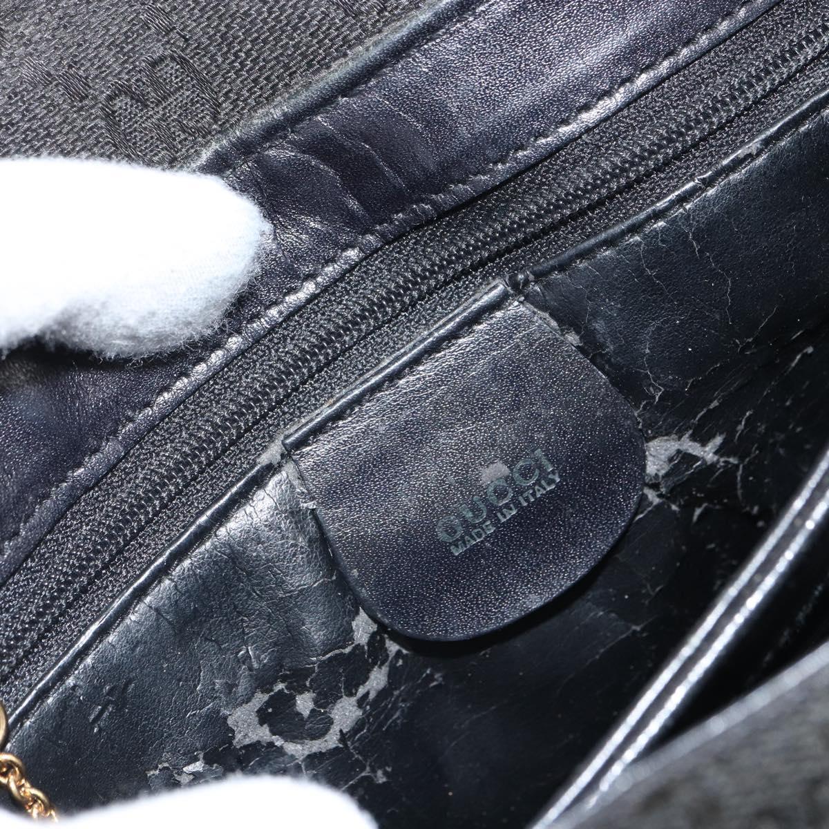 GUCCI GG Canvas Shoulder Bag Black Silver 001 2855 1625 0 Auth 169389