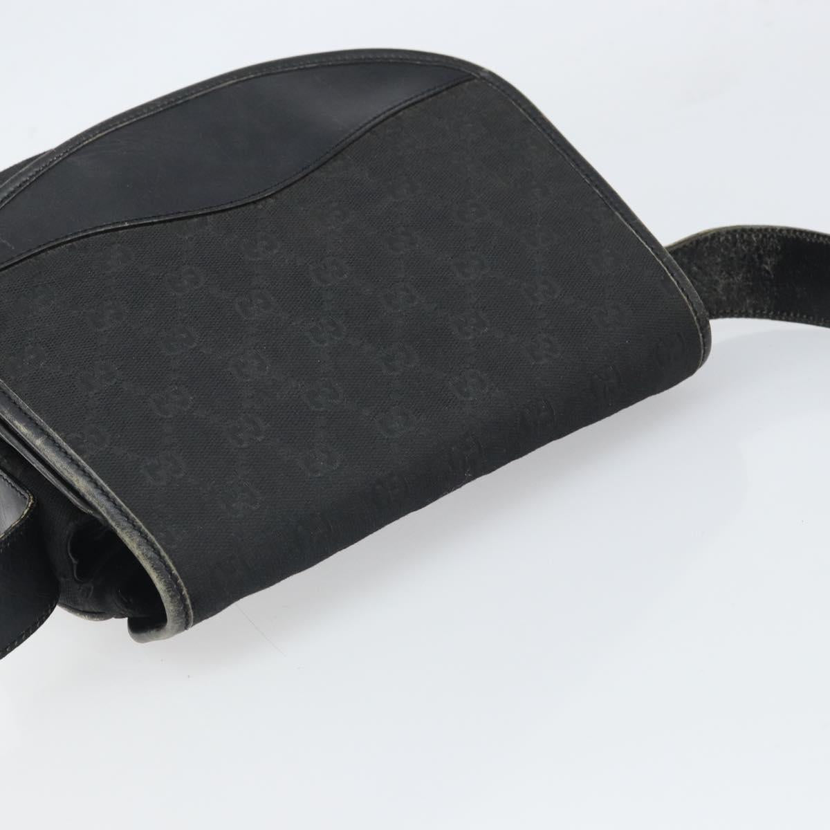 GUCCI GG Canvas Shoulder Bag Black Silver 001 2855 1625 0 Auth 169389