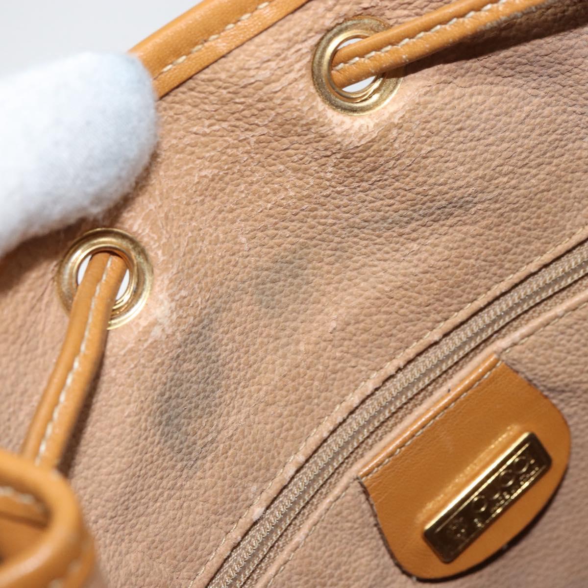 GUCCI Micro GG Supreme Shoulder Bag PVC Beige Gold Auth 169392
