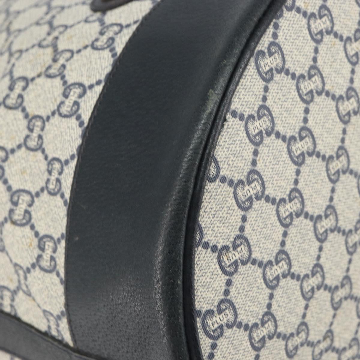 GUCCI GG Plus Supreme purse Shoulder Bag PVC Navy Gold Auth 169393