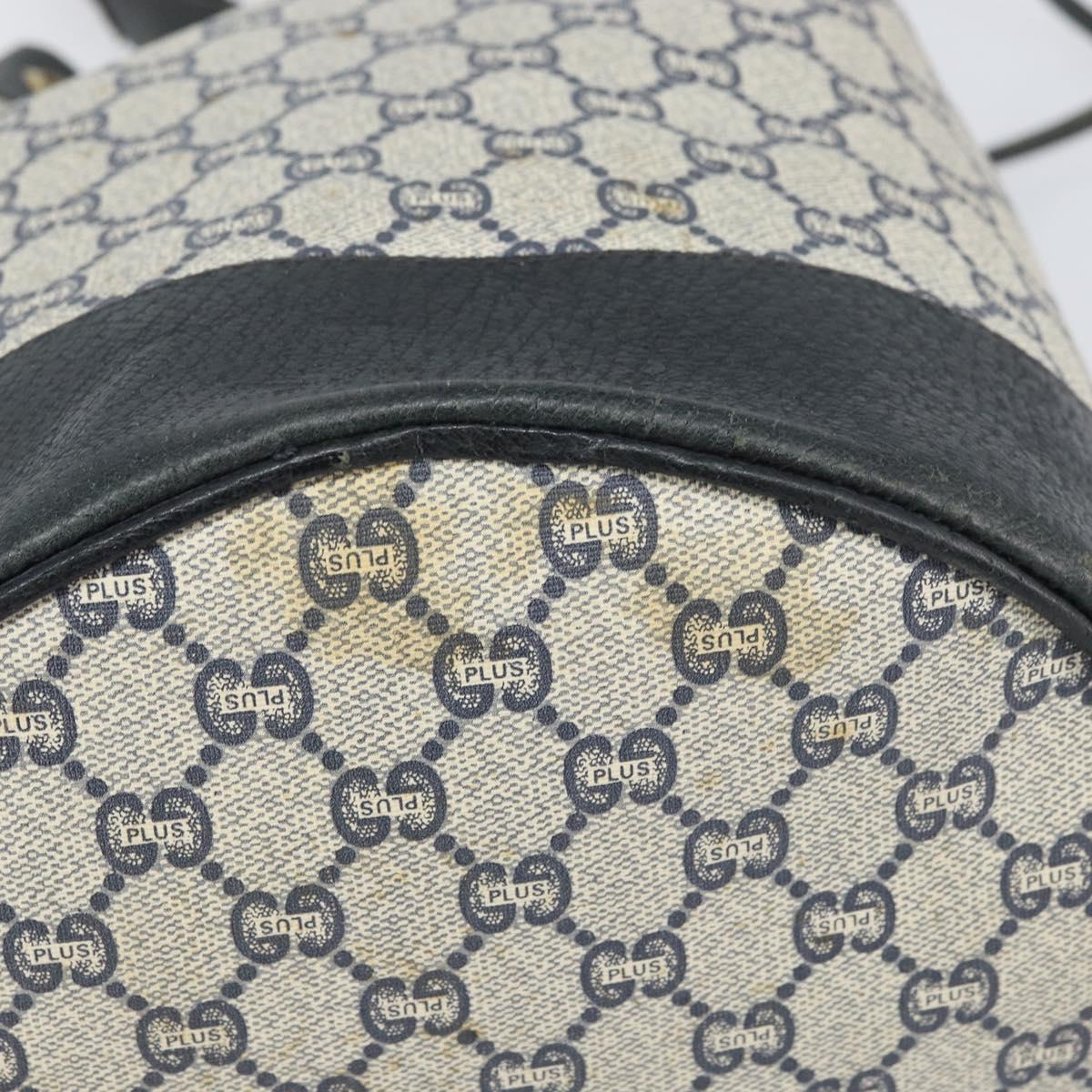 GUCCI GG Plus Supreme purse Shoulder Bag PVC Navy Gold Auth 169393
