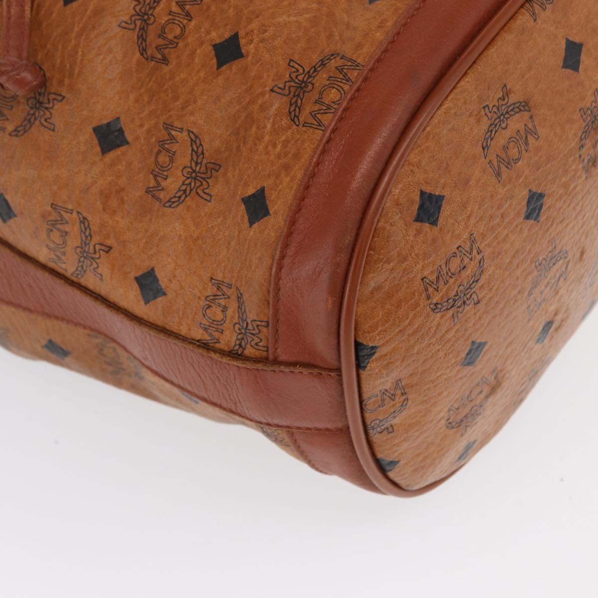 MCM Vicetos Logogram Purse Shoulder Bag PVC Leather Brown Gold Auth 169403