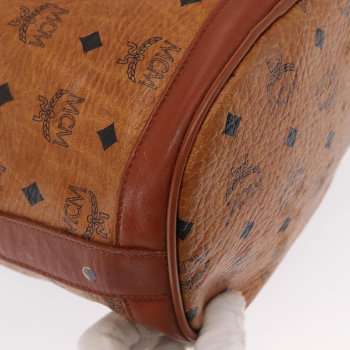 MCM Vicetos Logogram Purse Shoulder Bag PVC Leather Brown Gold Auth 169403