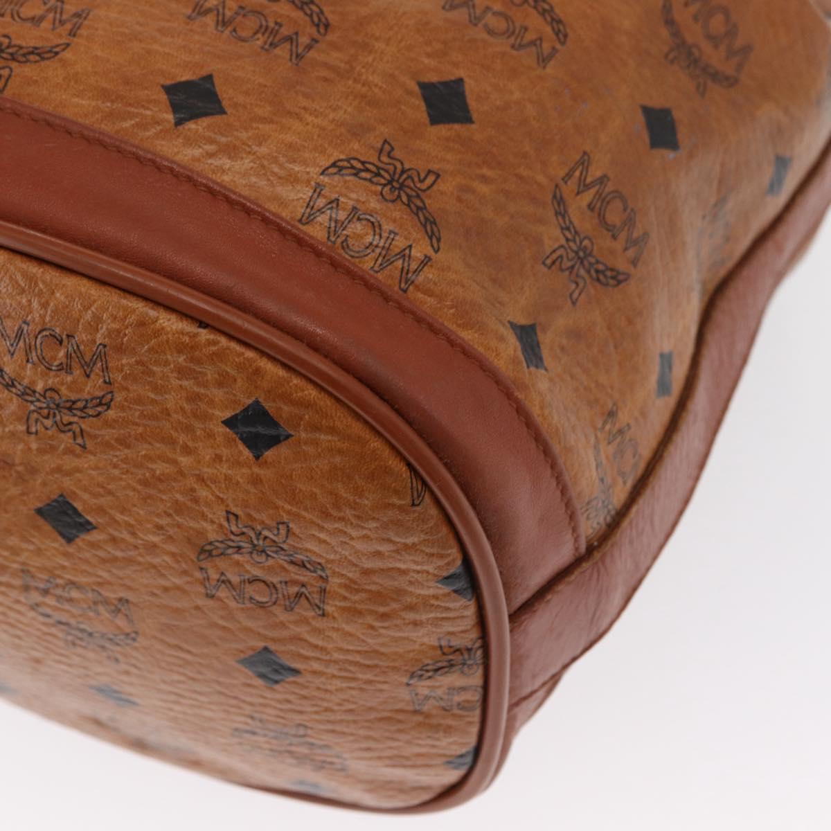 MCM Vicetos Logogram Purse Shoulder Bag PVC Leather Brown Gold Auth 169403