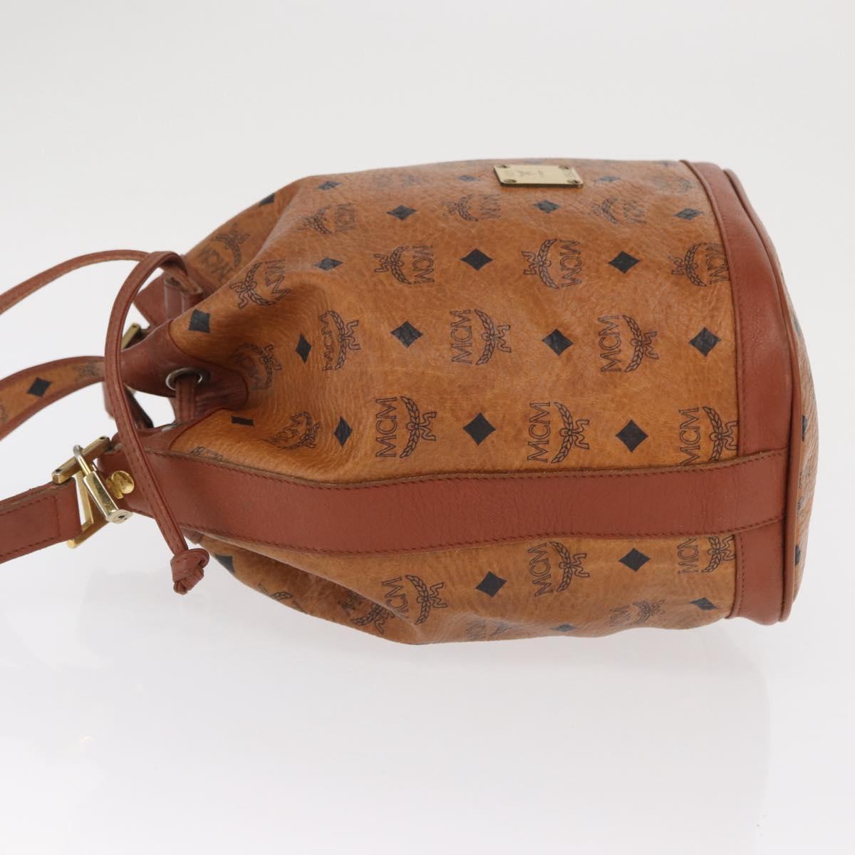 MCM Vicetos Logogram Purse Shoulder Bag PVC Leather Brown Gold Auth 169403