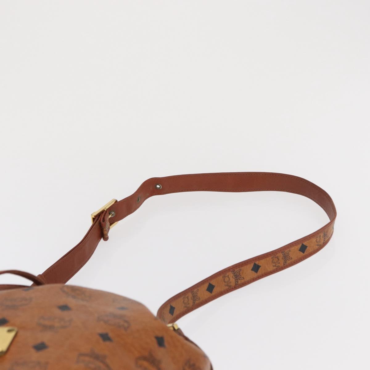 MCM Vicetos Logogram Purse Shoulder Bag PVC Leather Brown Gold Auth 169403