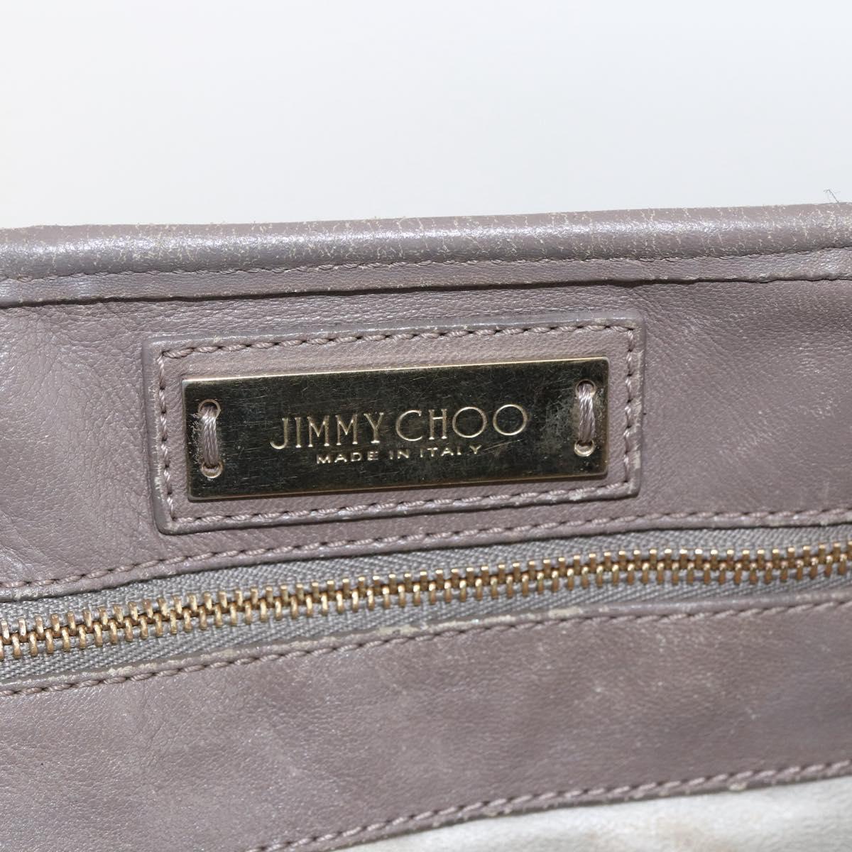 Jimmy Choo Studs Tote Bag Leather Beige Auth 169409