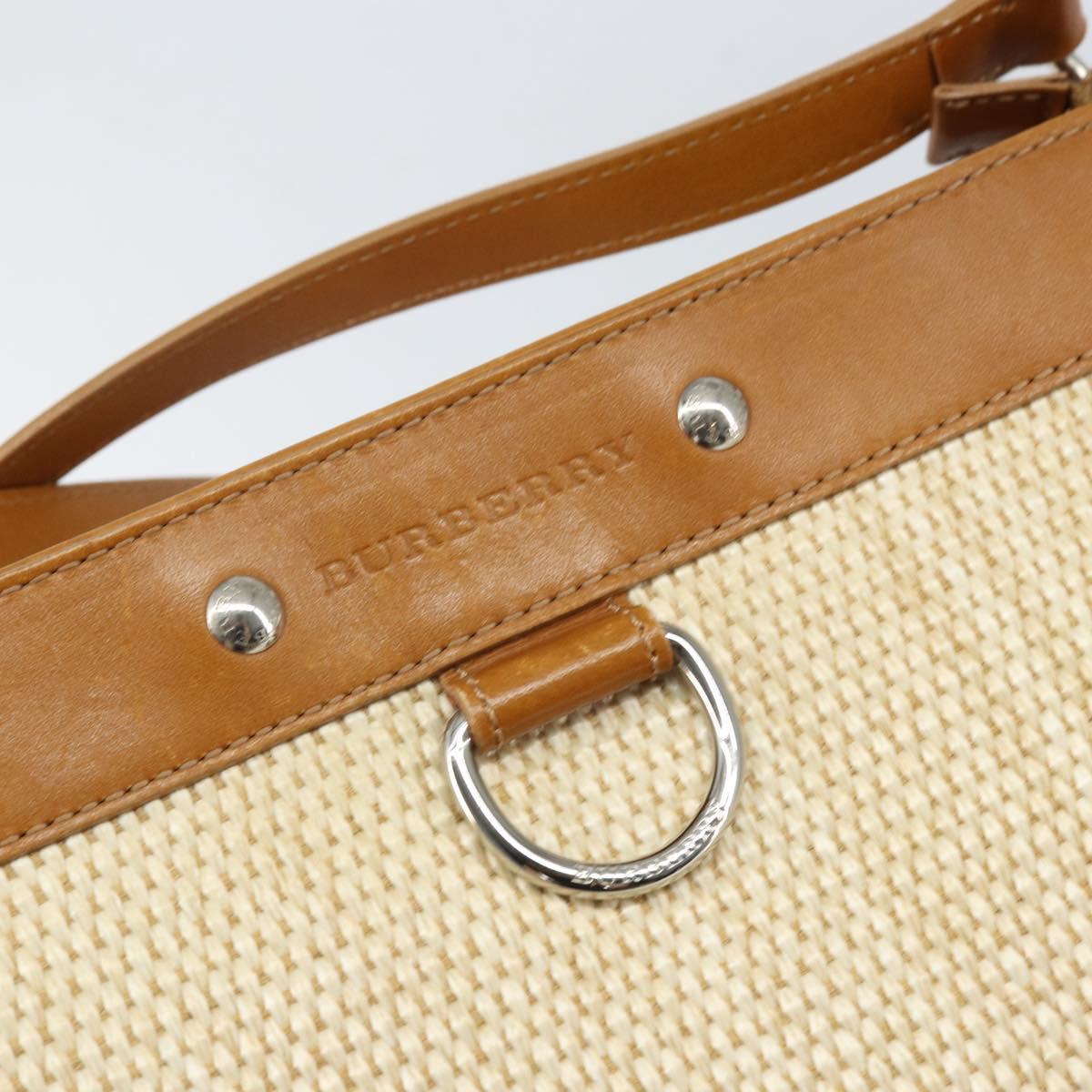 BURBERRY Shoulder Bag Canvas Beige Silver Auth 169410