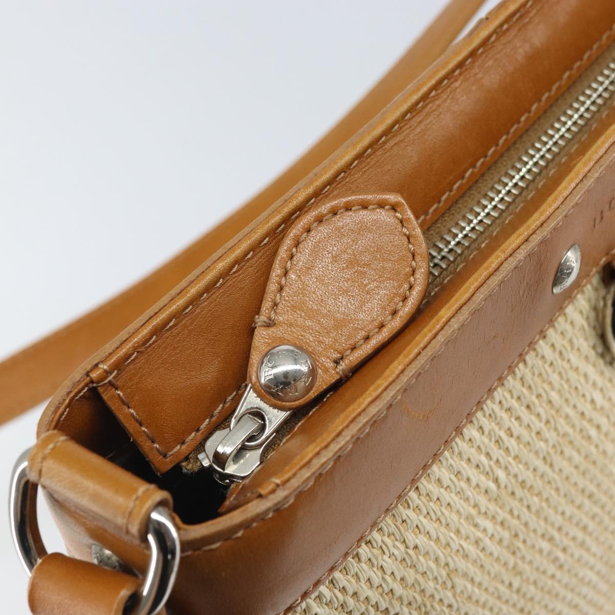BURBERRY Shoulder Bag Canvas Beige Silver Auth 169410