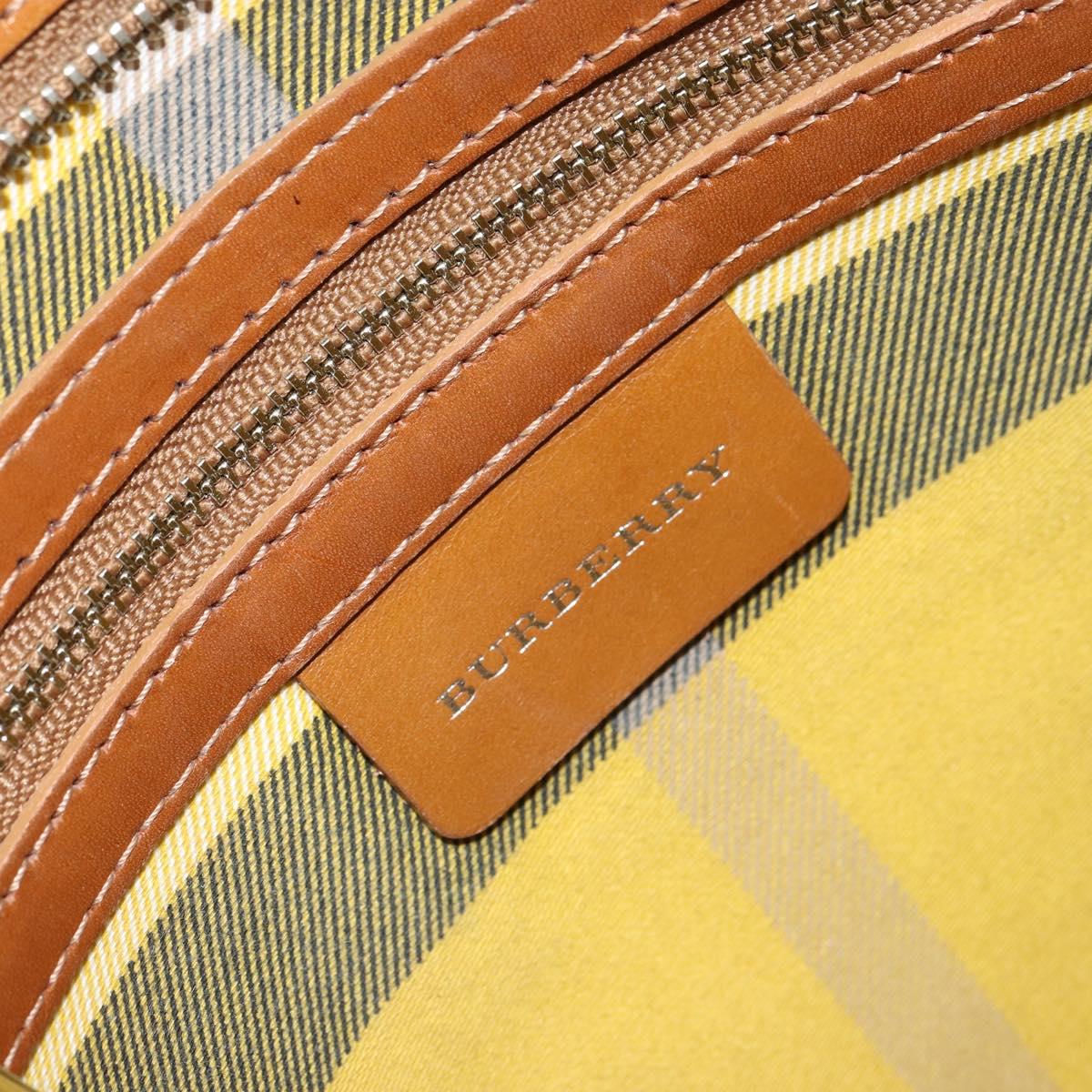 BURBERRY Shoulder Bag Canvas Beige Silver Auth 169410