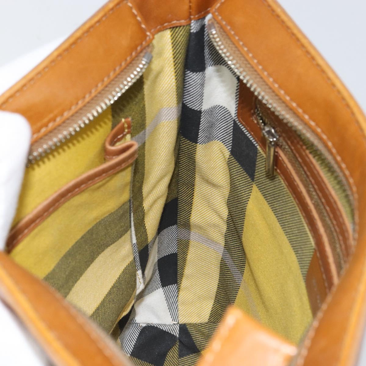 BURBERRY Shoulder Bag Canvas Beige Silver Auth 169410