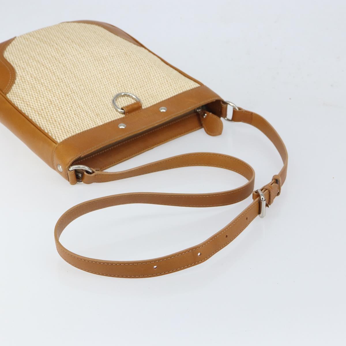 BURBERRY Shoulder Bag Canvas Beige Silver Auth 169410